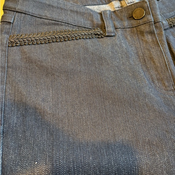 Brooks Brothers Straight Leg Dark Rinse Jeans Womens Size 2 Black Pocket Trim - Picture 9 of 13